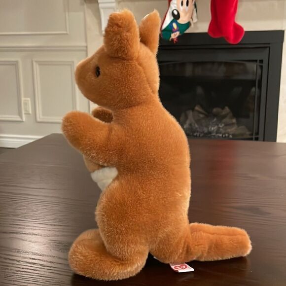 TY Beanie Buddy POUCH the Kangaroo Toy Plush Animal With Joey In Pouch 2000 - Picture 2 of 9